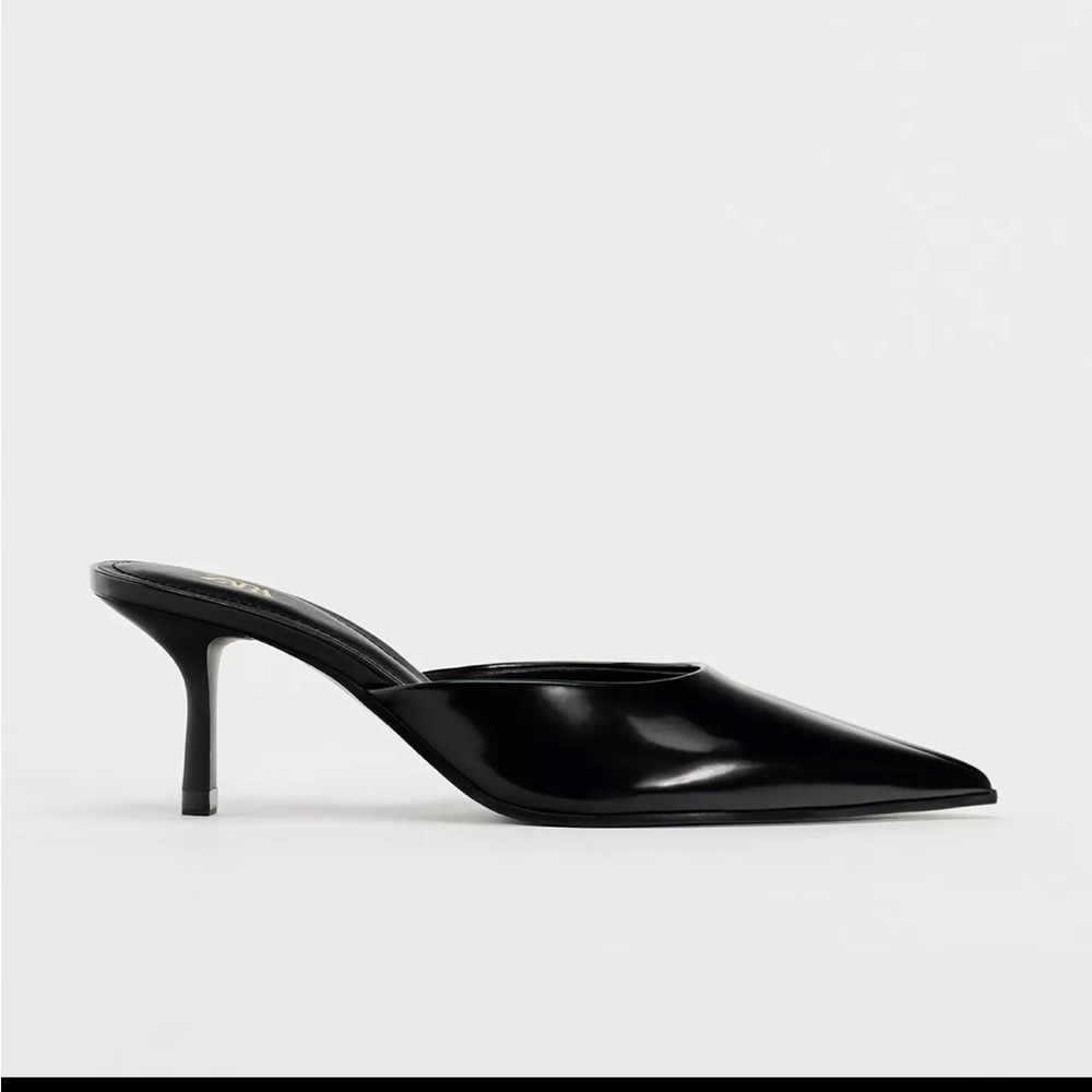 Zara Glossy Black Heels